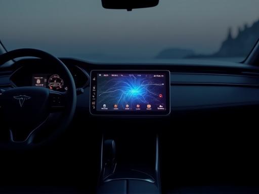 A modern touchscreen infotainment system integrated into a dashboard.